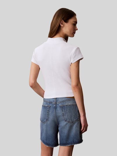Calvin Klein Jeans Slim Fit cropped T-Shirt aus Baumwoll-Mix Weiss 5