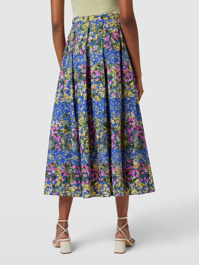 Max Mara Studio Maxi-rok met stolpplooien, model 'MORESCA' Koningsblauw - 5