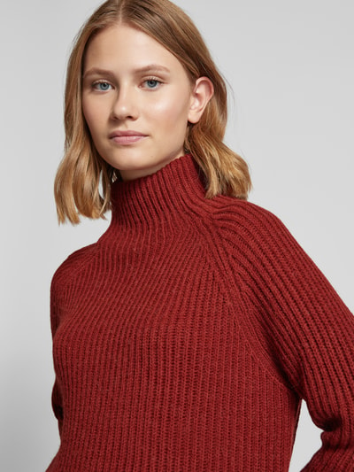 Drykorn Gebreide pullover met opstaande kraag, model 'ARWEN' Roestrood - 3