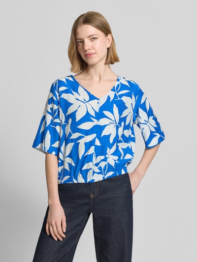 s.Oliver RED LABEL Relaxed Fit Blusentop aus Viskose-Mix Royal Melange 4