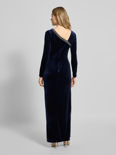 Adrianna Papell Abendkleid mit Ziersteinbesatz und Raffungen Dunkelblau 5