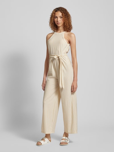 Only Jumpsuit met streepmotief, model 'SHARON' Zand - 1