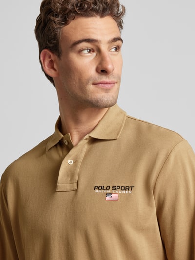 Polo Sport Classic Fit Poloshirt mit Label-Stitching Khaki 3