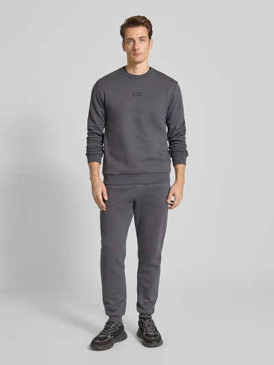 EA7 Emporio Armani Bluza z detalem z logo Średnioszary 1