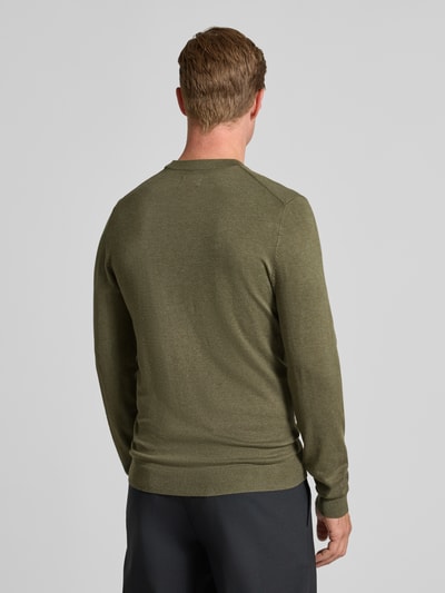 MCNEAL Sweter z dzianiny z prążkowanymi wykończeniami Oliwkowy melanż 5