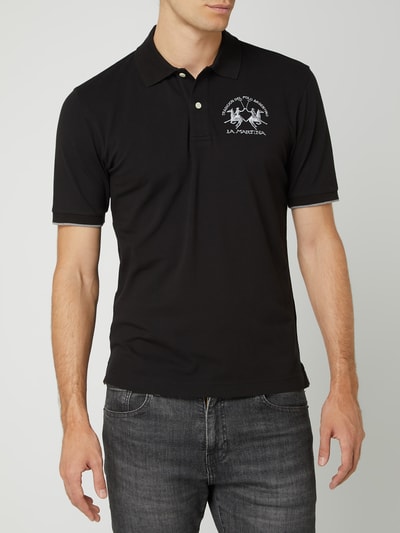 La Martina Regular Fit Poloshirt mit Logo-Stickerei Black 4