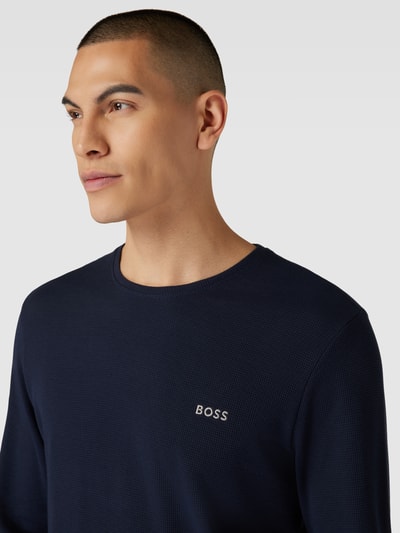 BOSS Longsleeve mit Logo-Stitching Dunkelblau 3