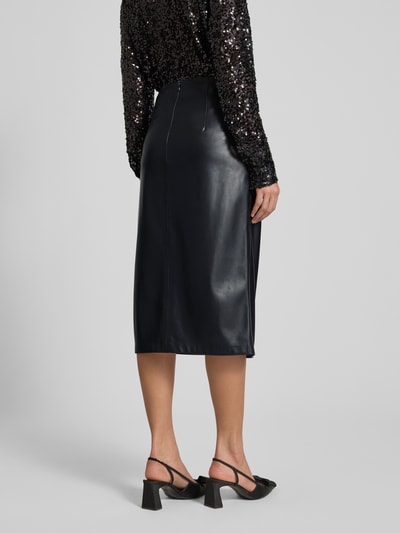 Christian Berg Woman Selection Spódnica midi z imitacji skóry z zamkiem błyskawicznym z tyłu Czarny 5