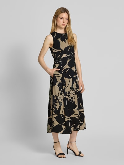 Marc O'Polo Getailleerde midi-jurk van pure viscose Zwart - 1