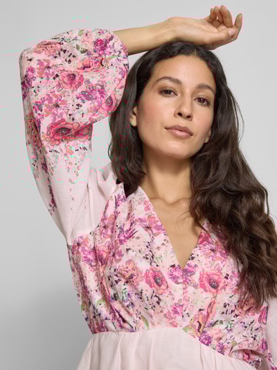 Neo Noir Minikleid mit floralem Muster Modell 'Semila' Hellrosa 3