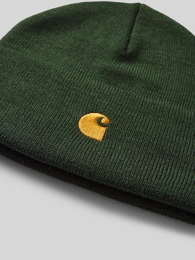 Carhartt Work In Progress Czapka beanie z wyhaftowanym logo model ‘CHASE BEANIE 2’ Ciemnozielony 2