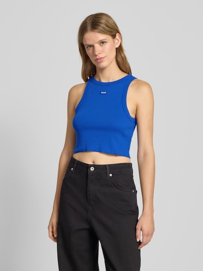 Hugo Blue Korte top met labeldetail en ronde hals Koningsblauw - 4
