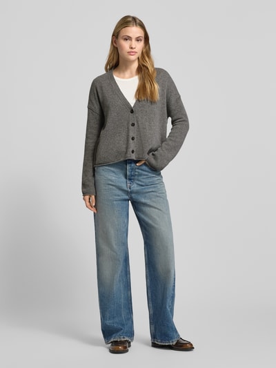 Marc O'Polo Oversized gebreid jack van pure scheerwol  Middengrijs - 1