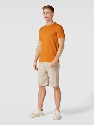 s.Oliver RED LABEL T-Shirt mit geripptem Rundhalsausschnitt Orange 1