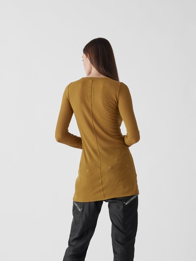 Rick Owens Longsleeve aus Viskose-Seide-Mix Senfgelb 5