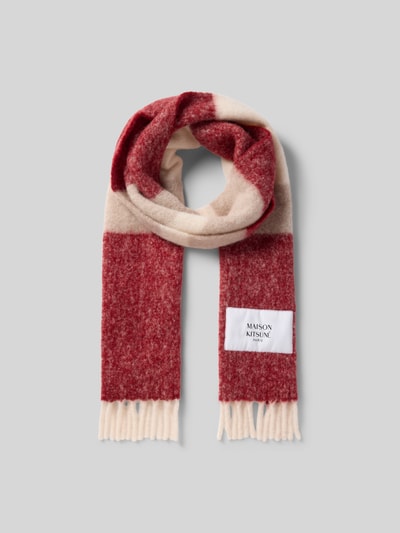 MAISON KITSUNÉ Wollschal mit Label-Patch Bordeaux 2