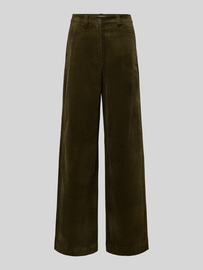 Marc O'Polo Spodnie sztruksowe z szeroką nogawką z czystej bawełny Khaki 2