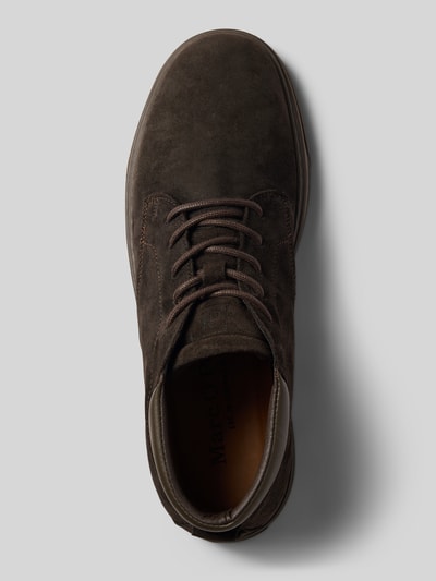 Productfoto, donkere bruine sneakers van rundleer met gladde textuur, model 'MALTE 11' van Marc O'Polo, Heren Sneaker