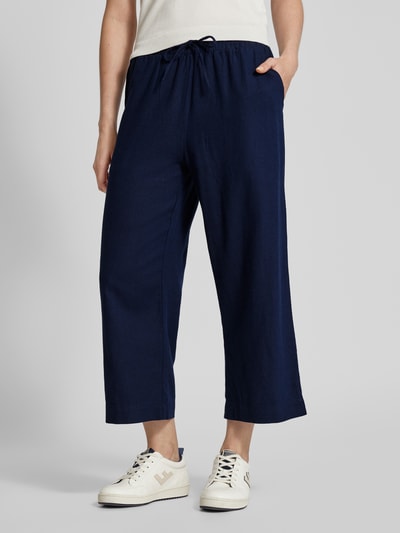 FREE/QUENT Spodnie lniane z elastycznym pasem model ‘Lava’ Ciemnoniebieski 4