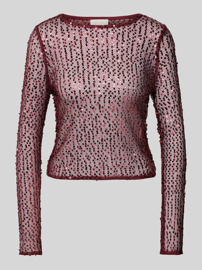 LeGer by Lena Gercke Longsleeve mit Paillettenbesatz Modell 'Mareen' Dunkelrot 1