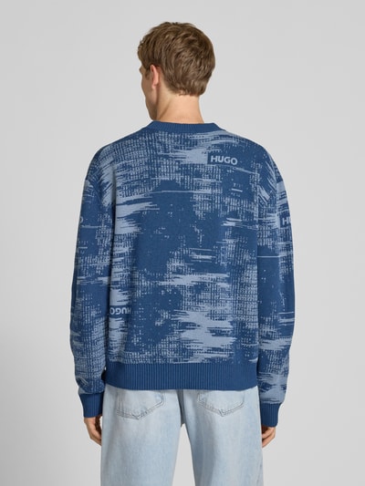 Hugo Blue Regular Fit Strickpullover aus Baumwoll-Mix Modell 'SORBAS' Dunkelblau 5