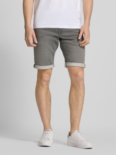 Petrol Slim Fit Jeansshorts im 5-Pocket-Design Silber 4