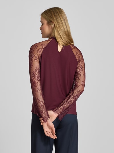 Vero Moda Regular fit blouse met opstaande kraag, model 'MILLA' Bordeaux - 5