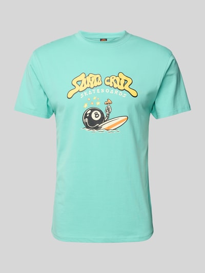 SANTA CRUZ T-shirt met labelprint, model 'WINKOWSKI' Turquoise - 2