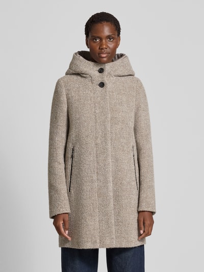 Gil Bret Mantel mit Kapuze und Reißverschlusstaschen Beige Melange 4