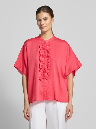 0039 Italy Relaxed Fit Bluse mit Rüschen Modell 'DAISY' Rot 4