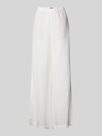 ECOALF Wide Leg Leinenhose mit elastischem Bund Modell 'MOSSIALF' Weiss 2