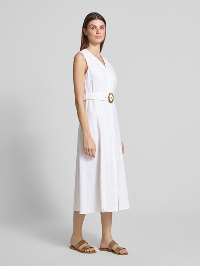 Zero Midi-jurk met V-hals Wit - 1