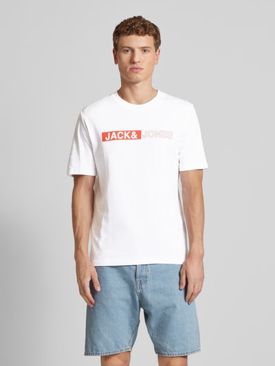 Jack & Jones T-Shirt mit Label-Print Modell 'CONEO' Weiss 4