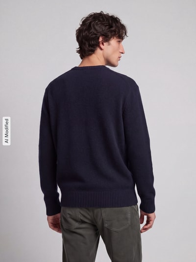 Selected Pullover mit Strukturstrick Dunkelblau 5