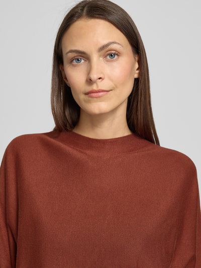 s.Oliver BLACK LABEL Relaxed fit pullover met turtleneck van viscosemix Roestrood - 3