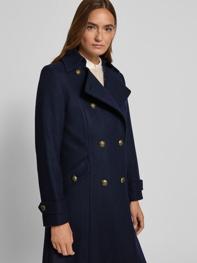 Lauren Ralph Lauren Lange jas van wolmix met mouwtrensjes Marineblauw - 3
