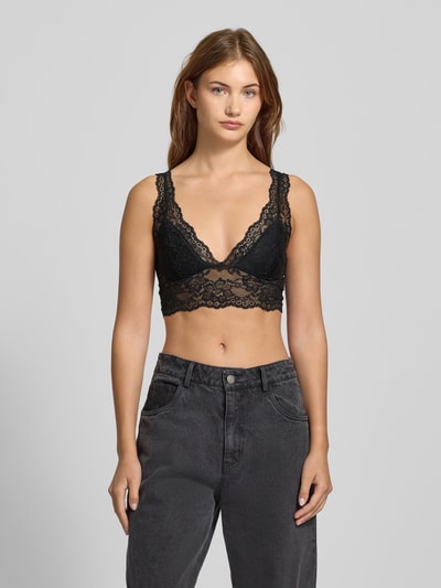 Pieces Bustier van kant, model 'Lina' Zwart - 4