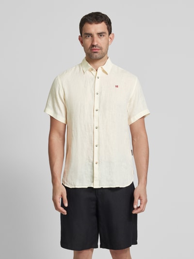 Napapijri Regular Fit Freizeithemd aus reinem Leinen Weiss 4