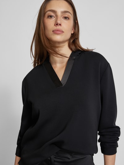 s.Oliver BLACK LABEL Loose Fit Kapuzenshirt mit Satin-Details Black 3