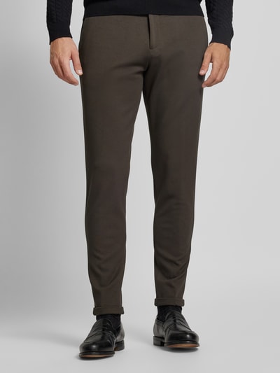 Antony Morato Super skinny fit pantalon met persplooien Olijfgroen - 4