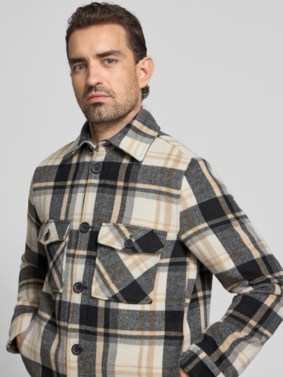 MCNEAL Regular Fit Hemdjacke mit Kentkragen Beige 3