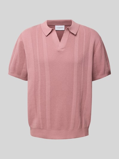 Lindbergh Oversized poloshirt met V-hals Roze - 2