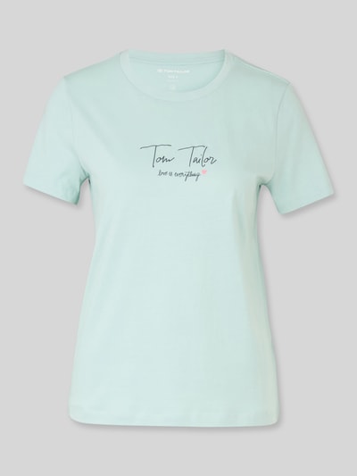 Tom Tailor regular fit T-shirt met logoprint Mintgroen - 2