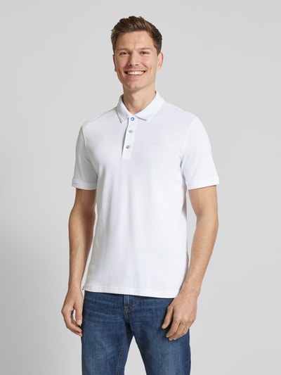 Brax Regular Fit Poloshirt mit Label-Print Modell 'Pete' Weiss 4