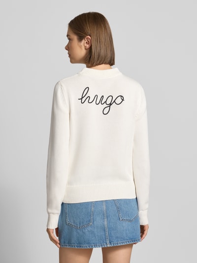 HUGO Blue Regular Fit Pullover aus reiner Baumwolle Modell 'Saje_B' Ecru 3