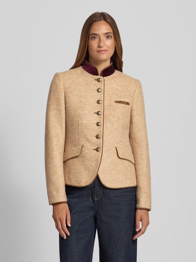 WHITE LABEL Slim Fit Blazer aus Woll-Mix mit Pattentaschen Sand 4