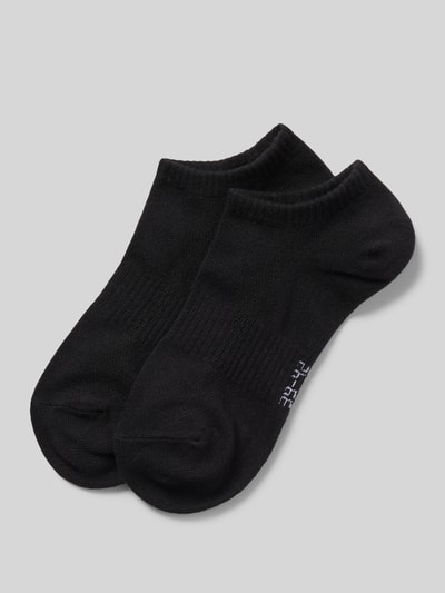 Produktfoto, Socken mit Logo-Stitching im 2er-Pack von Snocks aus schwarzem, elastischem Baumwoll-Mix mit geripptem Bund und feiner Struktur.