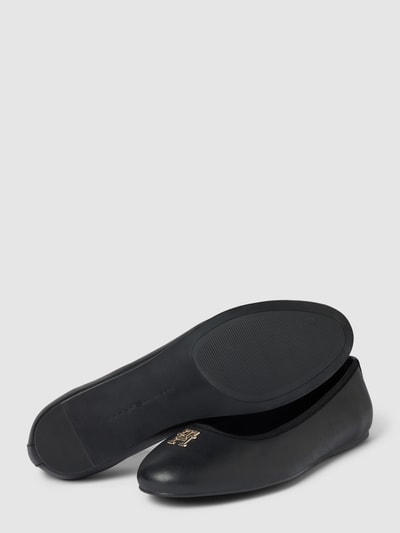 Tommy Hilfiger Ballerinas aus Leder mit Label-Applikation Black 4