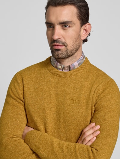 Barbour Regular Fit Strickpullover aus Woll-Mix mit Seiden-Anteil Senf 3