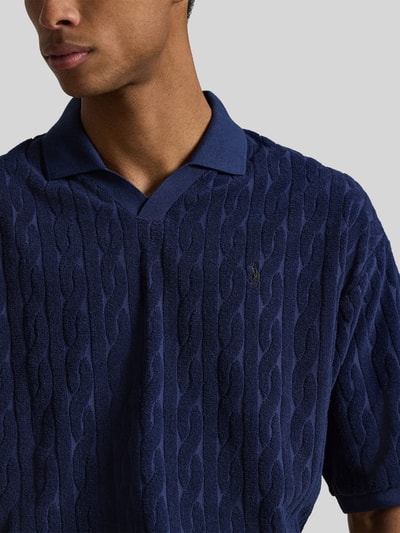 Polo Ralph Lauren Relaxed Fit Poloshirt aus reiner Baumwolle in Strick-Optik Marine 3